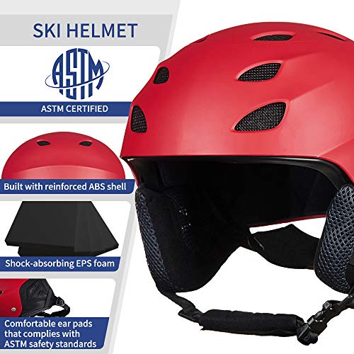 Auboa Ski Helmet,Snowboard Helmet Snow Sports Sled Skate Outdoor Recreation Gear For Men,Women & Youth #TOP1