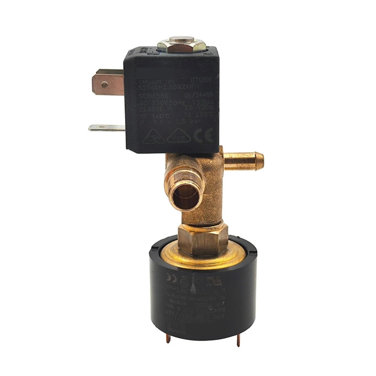 Électrovanne 3 voies 1/8 vapeur eau air et pressostat 3.5 bar 554E2
