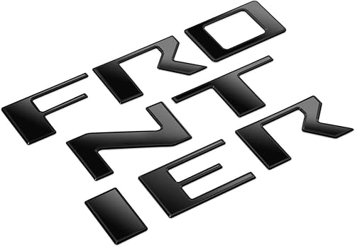 Miniatura 3 de EyeCatcher Insertos de letras para portón trasero compatibles con Niss-an Frontier 2022-2023 (negro brillante)