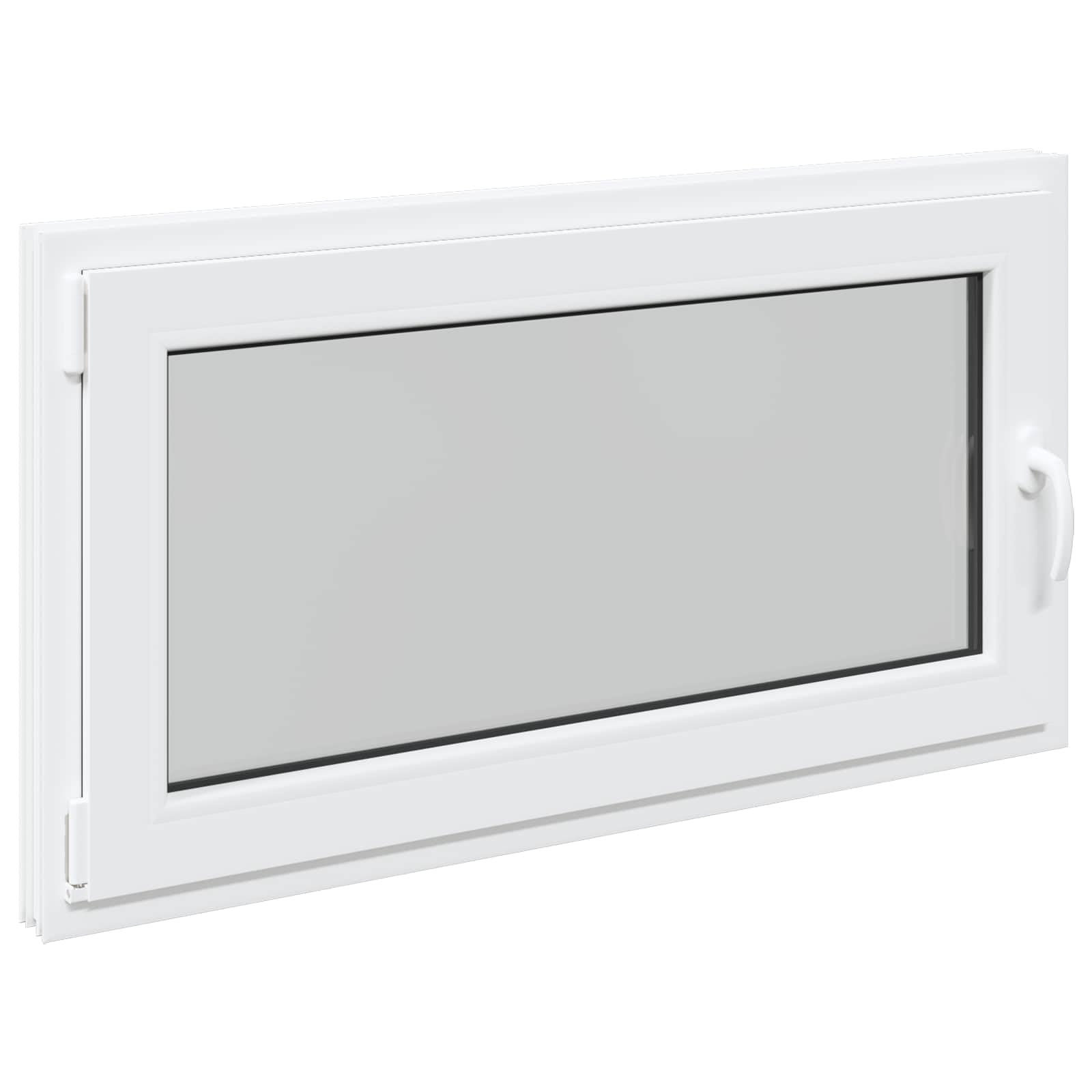 vidaXL Ventana de sótano RISOR 110 x 60 cm PVC y Vidrio Blanco, Sótano, Aislante Térmico Moderno y Duradero para Ventanas Eficientes, Accesorios de Vidrio PVC Aislantes