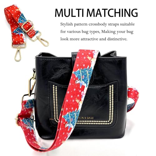 Image of Dsigo Purse Strap, 1.5 inch Wide Gold Alloy Buckle Floral Printing Crossbody Shoulder Strap for Bag Handbag Crossbody Bags