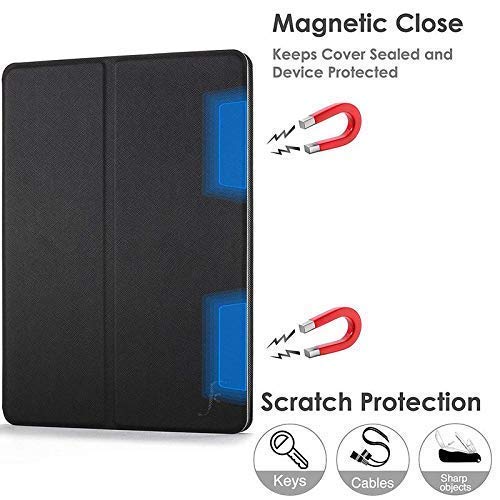 Image of Shockproof Folio Flip Cover Magnetic Lock PU Leather Case Smart Shell Stand Flip Cover for Samsung Galaxy Tab A 10.5 (2018) SM-T590, SM-T595 - Black