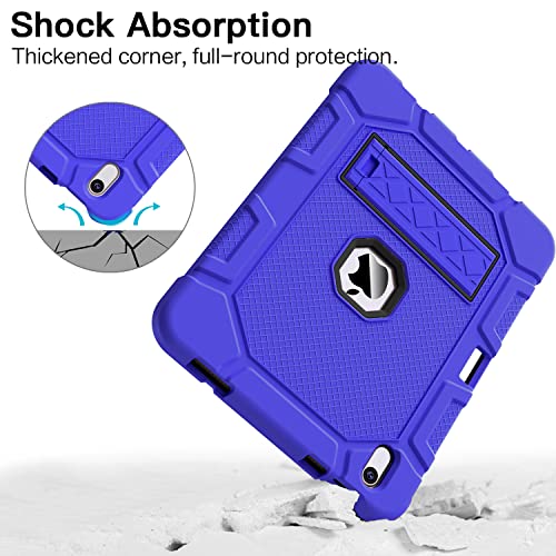 Image of Azzsy Case for iPad (A16) 11th Generation 11 Inch 2025 / iPad 10th Generation 10.9 Inch 2022, [Built-in Pencil Holder] Heavy Duty Shockproof Rugged Protective Case, Blue