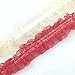 YOOGCORETT 3 Yards Pink 2 Layers Pleated Chiffon Elastic Lace Ruffle Trim Chiffon Ribbon Applique Sewing for Wedding Bridal Dress Clothes Decorations Sewing Supplies DIY Craft Handmade 1.5