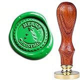 YGHM Merry Christmas Tree Star Wax Seal Stamp Kit - Natural Rosewood Handle, for Wedding Invitations/Gift/Wine Box/Envelopes