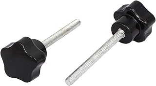 Aexit M5x50mm Thread Knobs & Hand Wheels 24mm Dia Star Shaped Head Soft Touch Clamping Knobs Star Knobs Grips 2pcs