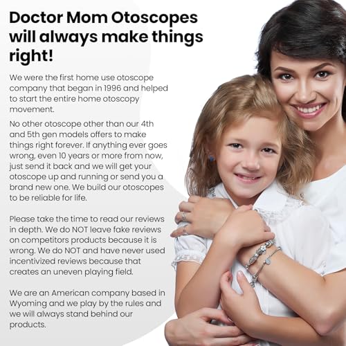Image of 5th Gen Dr Mom Professional Otoscope - Full-Size with Our Largest Lens, Complete with Batteries and Hard Travel Case (Pack of 3)