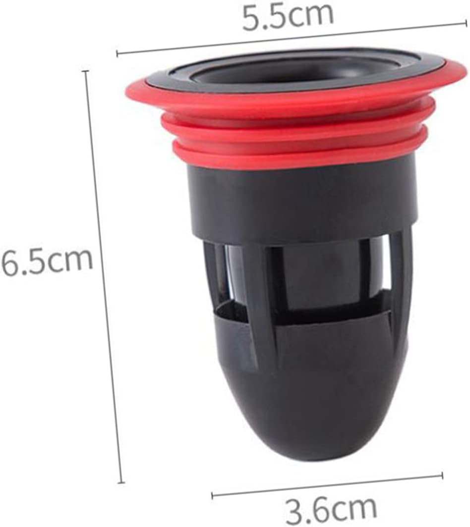 2PCS Drain Hair Catcher Sewer Anti- Odor Plug Drainage Sealing Ring Collector Floor Adjustable Metal Drain Pipe Spare Anti-Clogging Floor Drain Preventer Plastic tub (Color : Black and Whitex2pcs, S