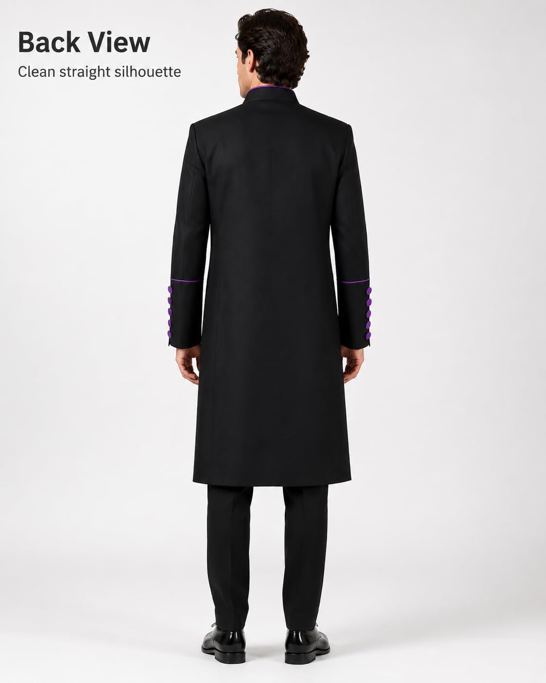 Clergy Robes for Men Stand Collar Pastor Robe Long Cassock Jacket Minister Preacher Costume Cosplay for Halloween