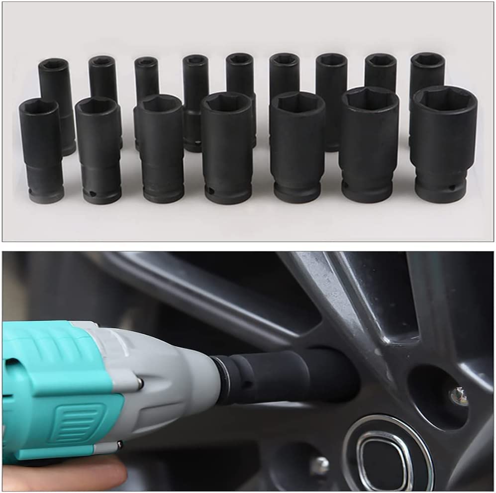 Utoolmart Douille à Choc Hexagonale à 6 Pans En Chrome Vanadium 30 Mm Longueur Totale 78 Mm Noir