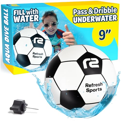 Aqua Dive Soccer Ball – Fun Underwater Pool Toys for Ages 8-12 + – Best Pool Games Outdoor Ball Game for Kids – Water Toys for Kids Summer Parties & Watermelon Beach Games – Fun Gifts For Boys & Girls