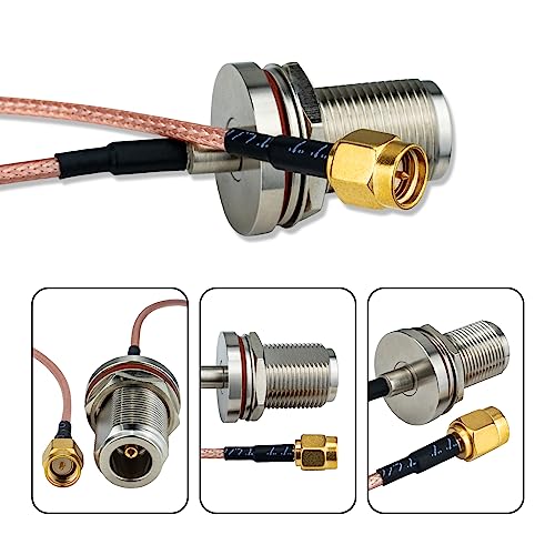 Image of SMA Male to N Female Bulkhead with Waterproof O-Ring RG316 Cable 7.8Inch N to SMA Male Coaxial Adapter Cable 50Ohm Low Loss N Type to SMA Cable for Router Antenna Signal Enhancer Adapter