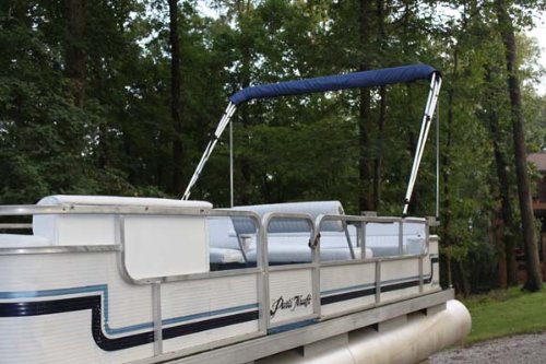 Vortex 4 Bow Bimini Top For Boat – 8ft Long, 79-84" Wide, 54" High, Navy Blue Complete Kit - View #2