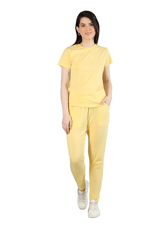 Women Casual Summer Track Suit T-shirt Trackpant Co-ord Set
