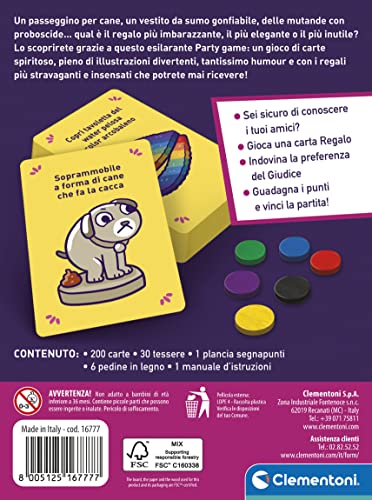Clementoni - Party Game-The Bizarre Gift Table, Deck of Cards, Adult Board Game, 3-6 Players-Made in Italy, Italian Color, 16777 - Image 3