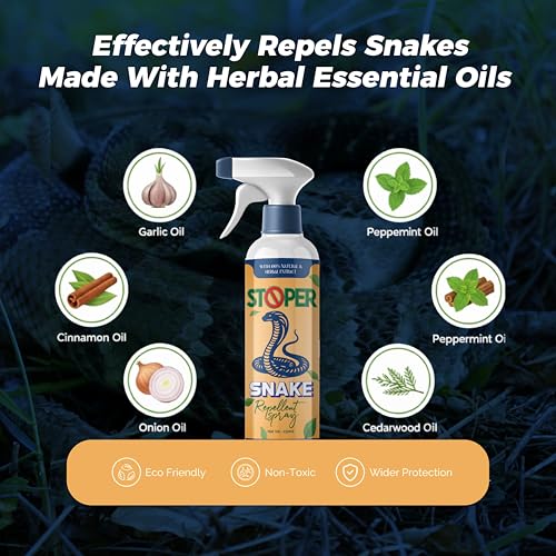 Image of Stoper Herbal Snake Repellent spray,100% organic and pet safe,long lasting protection-250 ml(1)