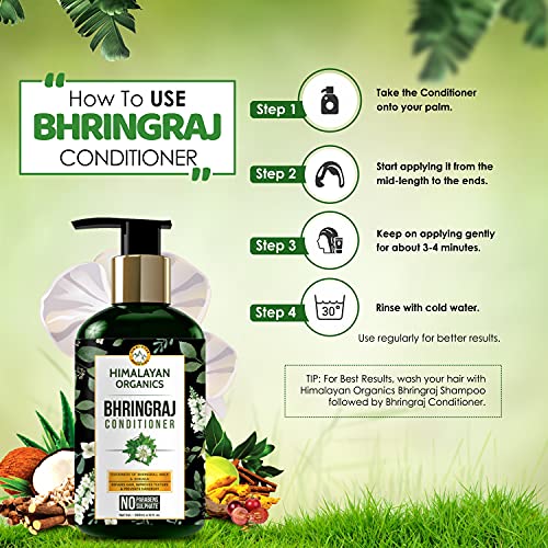Image of Himalayan Organics Bhringraj Conditioner with Shikakai for Hairfall & Nourishment | No Parabens & Sulphate | 300ml