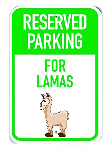 Panneau Reserved Parking for Lamas, le cadeau insolite parfait pour les passionnés d'animaux