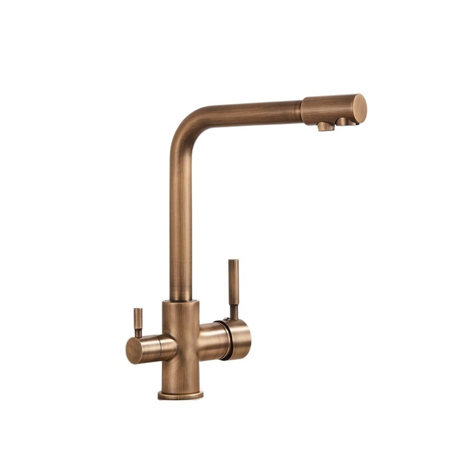 BHFPFZA Rotatable Water Filter Kitchen Faucet - Antique Brass Drinking Tap with Purificat Feature Easy to Install Sink Mixer C for Clean Water