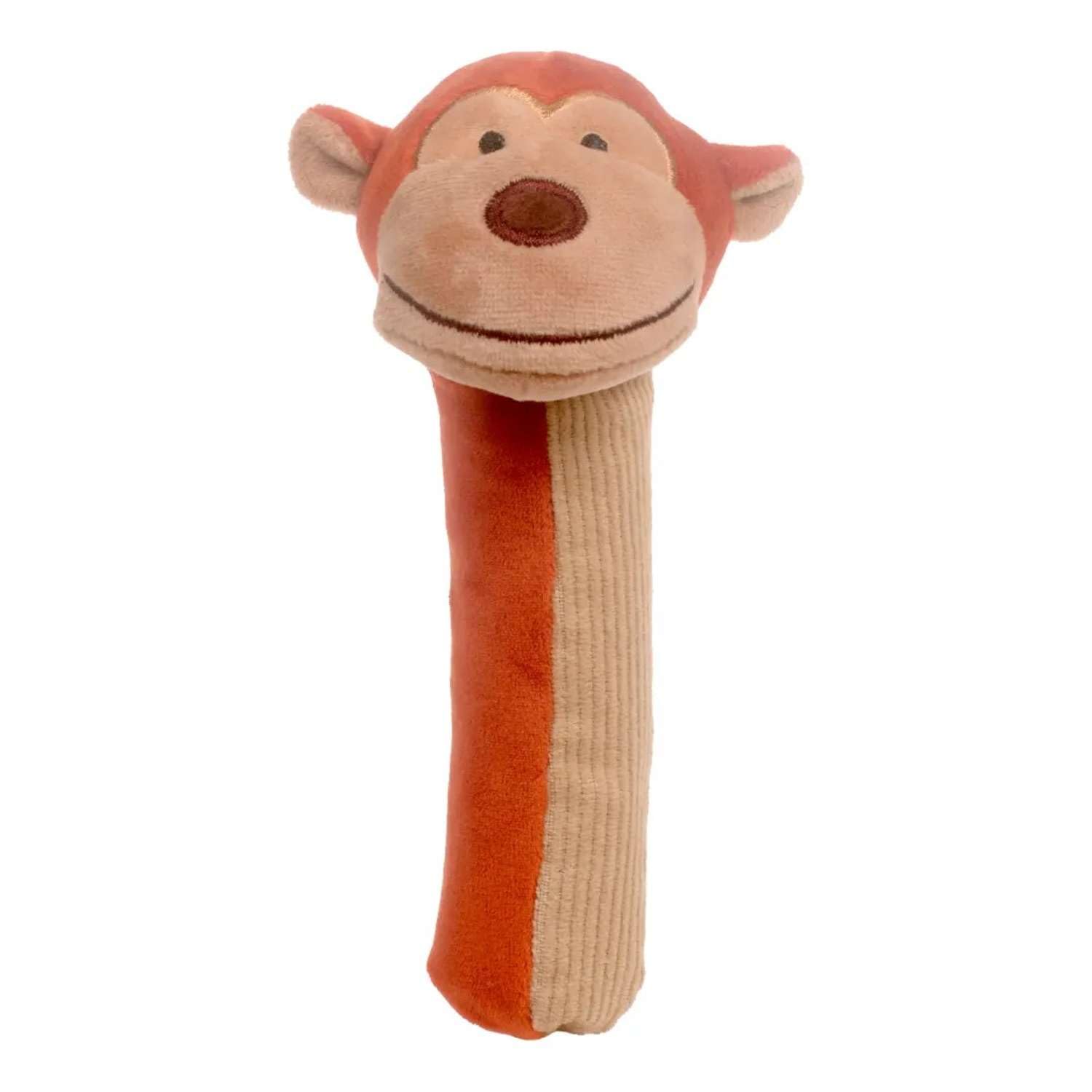 Fiesta Crafts Monkey Baby Sensory Rattle, Squeakaboo Squeaker Toy
