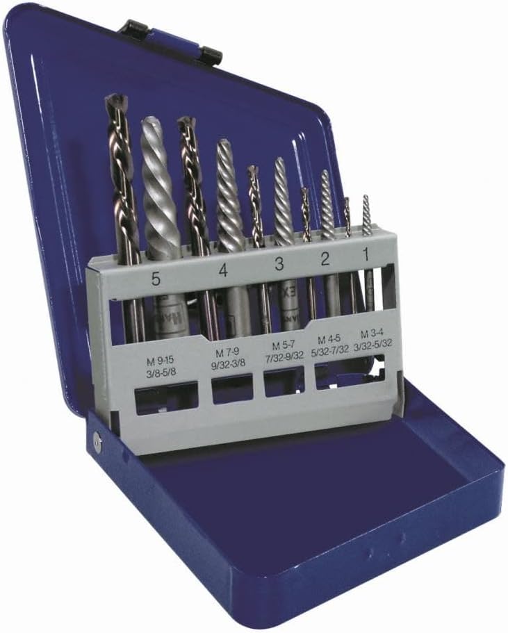 IRWIN HANSON Spiral Extractor and Drill Bit Set, 10 Piece, 11119