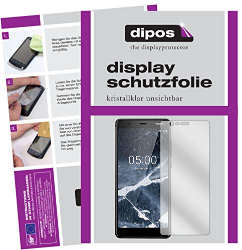 dipos I 2X Protector de Pantalla Compatible con Nokia 5.1 pelicula Protectora Claro