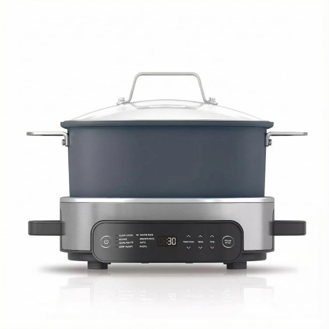 6 5-Quart Programmable Multi-Cooker with 10-in-1 Functionality Digital Display Non-Stick Pot Oven-Safe up to 500 F for Slow