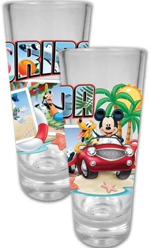 DISNEY MICKEY MOUSE Y AMIGOS FLORIDA POSTAL SHOT GLASS by Disney