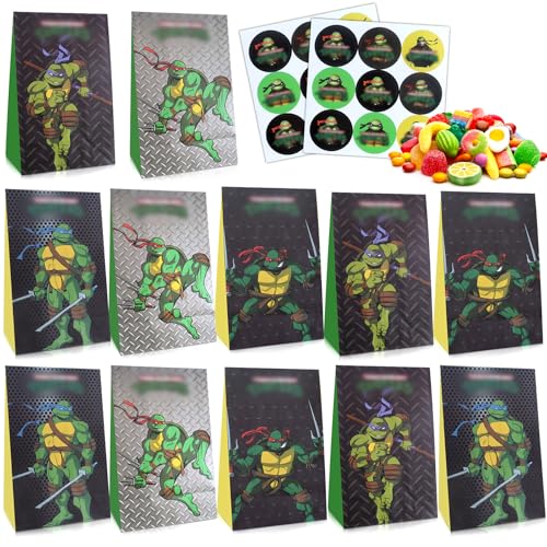 12 Pcs Sac Tortue Fête - Kit Anniversaire Emballage Cadeaux Bonbons