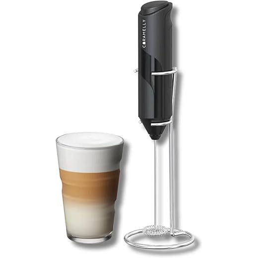 Caramelly Milk Frother for Coffee Handheld One Touch Coffee