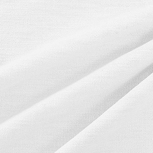Twopages Pinch Pleat Cotton Linen Textured Curtain 52W X 102L Inch, Room Darkening Privacy Added Drape For Bedroom Nursery, Paper White, 1 Panel #TOP3