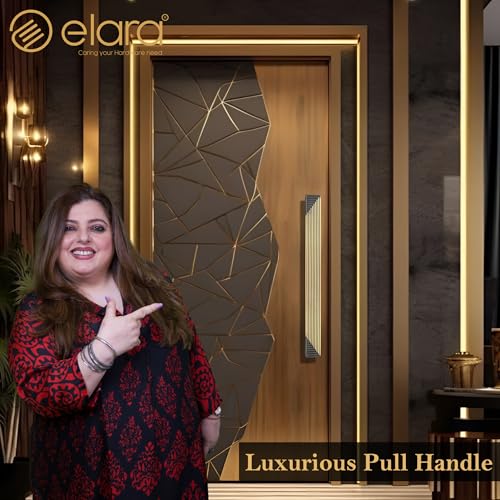 Image of Elara 14 Inches Pull Handle, Brass Finish and Clear Finish 5 Years Warranty, Strong and Rust Free. (EPH-14 Brass Antique, 350mm)