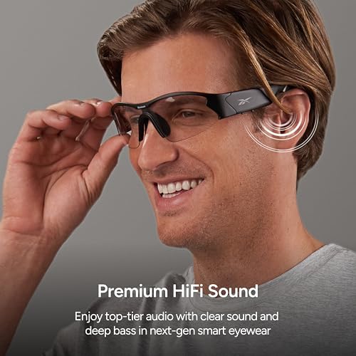 Image of Reebok Octane Shift Smart Eyewear Powered by Lucyd - Photochromic Adaptive Lens - HiFi Bluetooth Sport Glasses