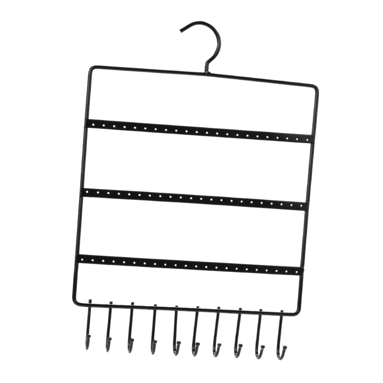 Holibanna Wall Mounted Earring Holder Black Metal Durable Jewelry Organizer for Earrings Compact Design for Easy Access and Display for Women