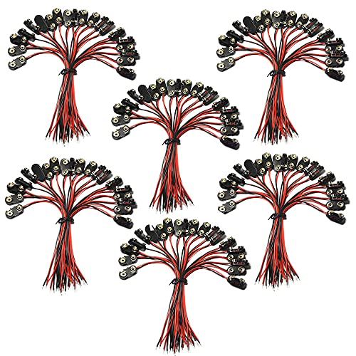 (Pack of 120) I-Type 9V Battery Connector, 9 Volt Battery...