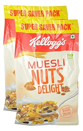 Star Combo - Kellogg's Cereal Muesli Nuts Delight, 750g (Pack of 2) Promo Pack
