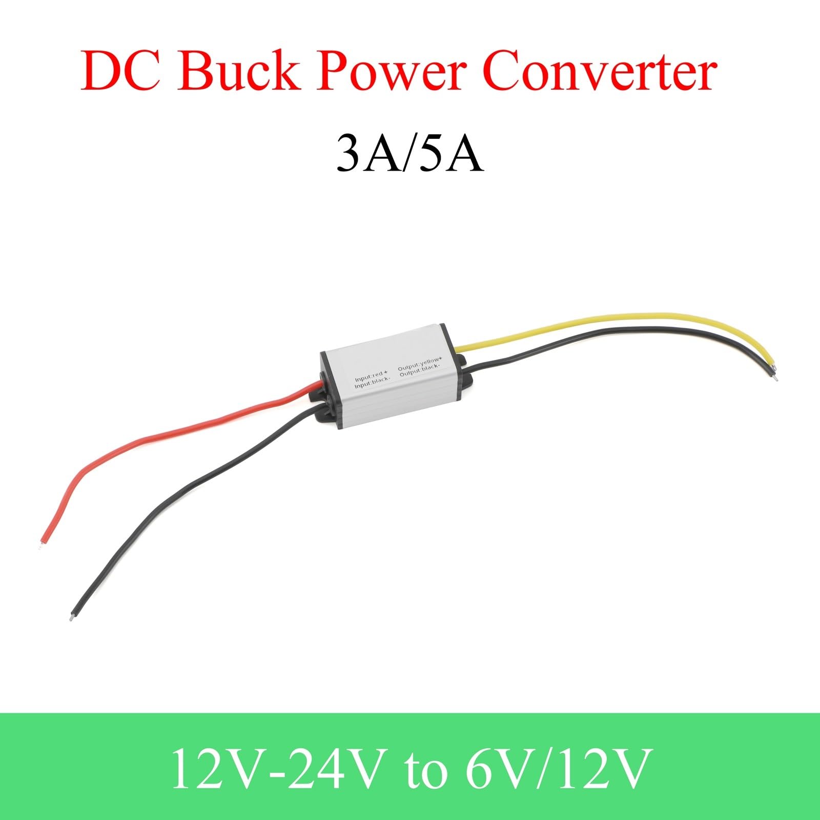 DC 12-24V to 6V/12V DC Power Converter 3A 5A Regulator Step-Down Voltage Power Supply Moudle(24V to 12V 5A)