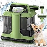 VACASSO Carpet Cleaner Machine, Portable Carpet & Upholstery Spot Cleaner, 18 Kpa Powerful Suction Pet Stain Remover, 500W Cleaning Machines with Versatile Tools for Couches and Car Seats, Green, W05