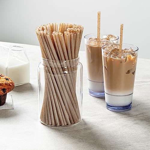 Image of Restaurantware-Basic Nature Disposable Straws,Sustainable Straws - Sturdy, Won't Alter Flavors, Brown PLA /Coffee Ground Straw, For Hot And Cold Drinks