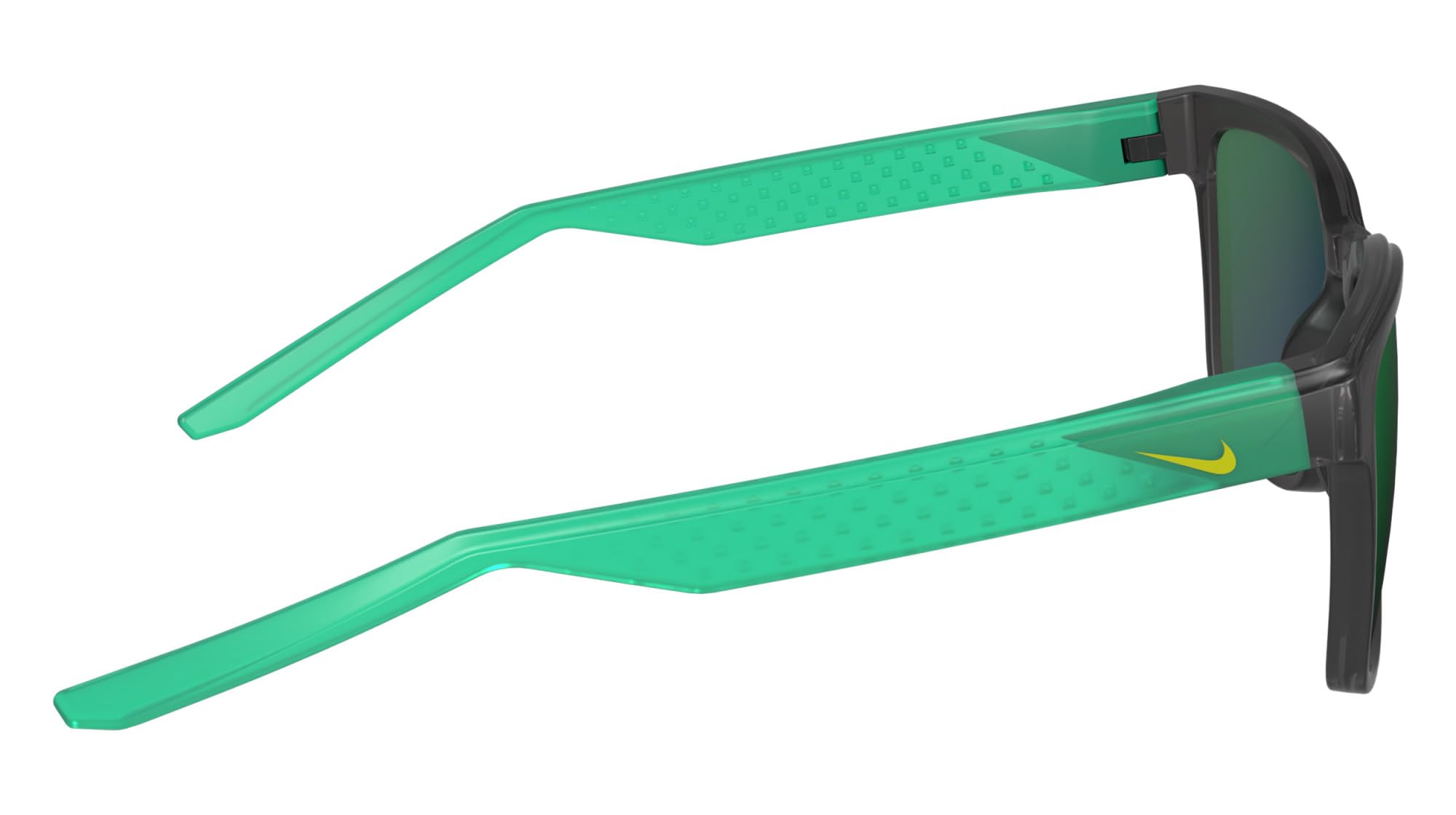 Nike Nike Livefree Iconic N Iu4882x Quadratische Sonnenbrille für Herren, Mattschwarz/Grün verspiegelt, One Size