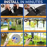 SereneLife Tree Swing Seat, Large Round Saucer Kids Swings, Adults and Kids Nest Swing, Durable Frame, 318kg Capacity, Indoor Outdoor Hanging Rope Swinging Seat for Backyard, Garden and More – Black - Image 4