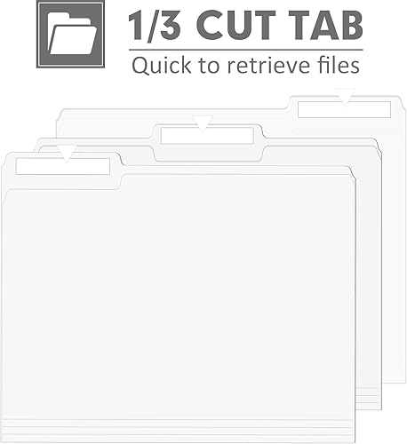 Miniatura 4 de PANDRI - Carpeta de archivos, paquete de 120 carpetas de archivos, pestaña de corte de 13, tamaño carta, carpeta de archivo para oficina, escuela,