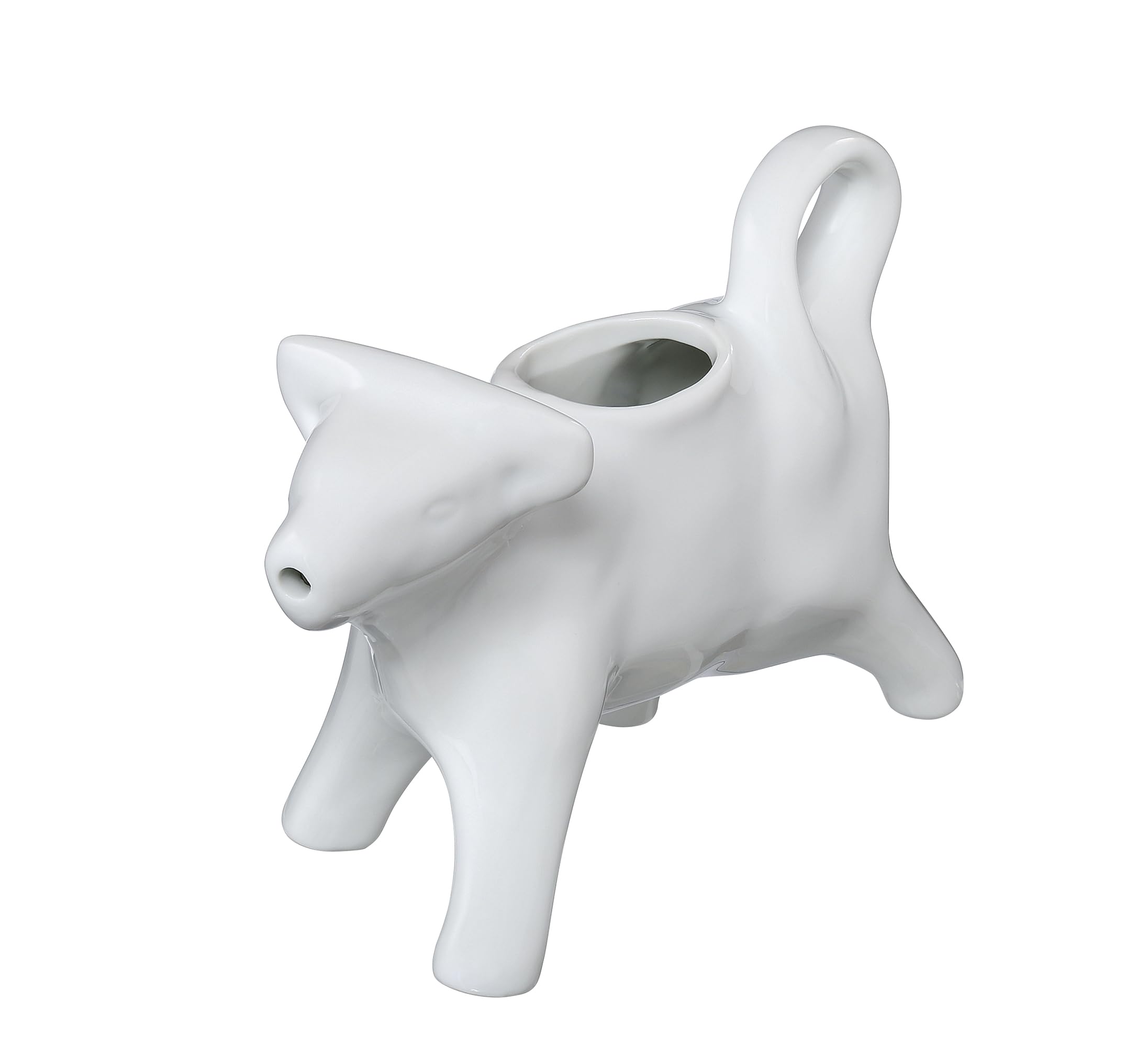 cilio Dzbanek na mleko krowy | porcelana | dzbanek na mleko w kształcie krowy | z uchwytem | dzbanek do mleka i śmietanki do kawy | dekoracja stołu śniadaniowego | pojemność 125 ml