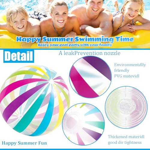 Wasserball Aufblasbar Strandball für Kinder Erwachsene,107cm Beachbälle Super Groß Aufblasbare Wasserbälle,Strandbälle,Beach Ball Bälle Gummi,Schwimmbad Party Balll für Sommer Pool Wasserspielzeug