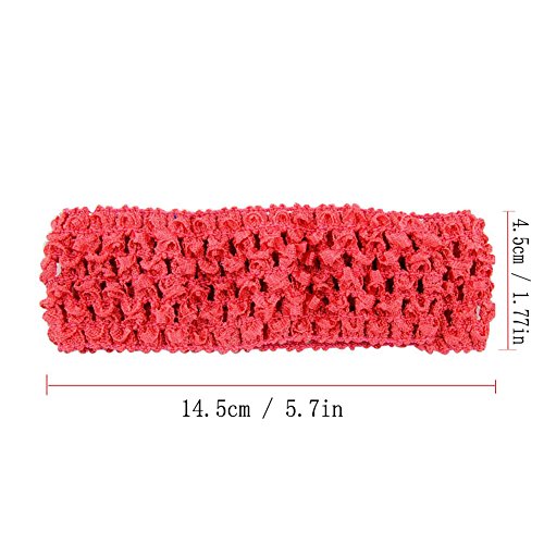 Numblartd 25 Pcs Colourful Crochet Elastic Headbands Hair Accessories - 1.5 Inch Width Stretch Hair Bands DIY Head Bows and Flower Accessories