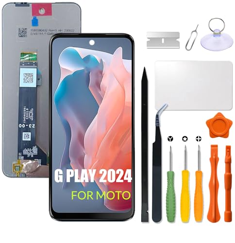 Replacement for Motorola Moto G Play 2024 LCD Screen Display Touch Digitizer Assembly with Repair kit