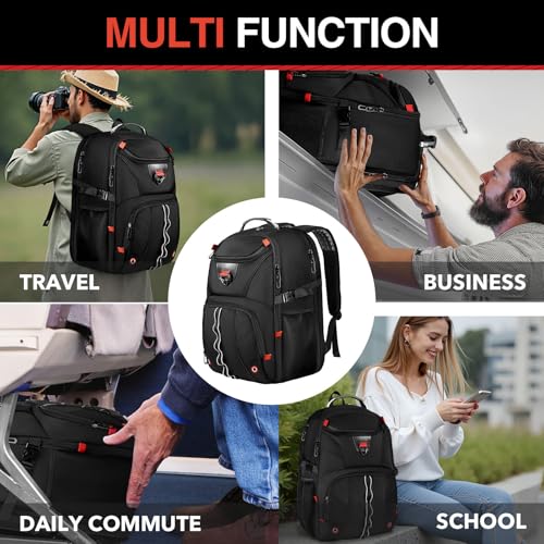 Image of Z-MGKISS Extra Large Travel Laptop Backpack,XXXL Gaming Backpack, 18.4 inch TSA Friendly College Daypack Big Capacity Heavy Duty Business Suitcase Daypack Bag Port for Men /Women-Black