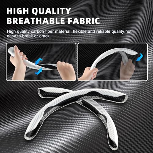 Image of Amiss 3pcs Carbon Fiber Anti-Skid Steering Wheel Cover, Waterproof Design, Universal Fit for 14-16 Inch Car Wheel Cover, Interior Car Accessories for Jeeps, SUVs, Trucks (Glossy White)