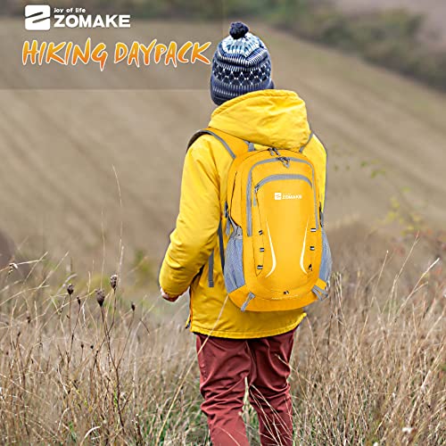 Zomake Packable Hiking Backpack 40L:lightweight Foldable Backpacks Water Resistant - Small Packable Back Pack Travel Day Pack For Camping Hiking Women Men (Yellow) #TOP6