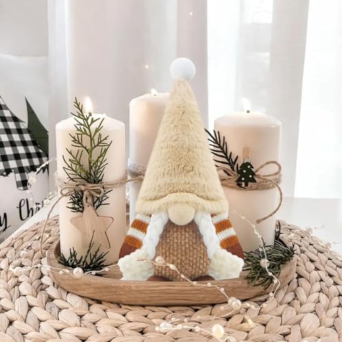 Gehydy-Set-of-2-Christmas-Gnomes-Decorations-Handmade-Glove-Gnome-Plush-Stuffed-Xmas-Decor-for-Home-Kitchen-Farmhouse-Tiered-Tray-Brown Gehydy Set of 2 Christmas Gnomes Decorations Handmade Glove Gnome Plush Stuffed Xmas Decor for Home Kitchen Farmhouse Tiered Tray Brown